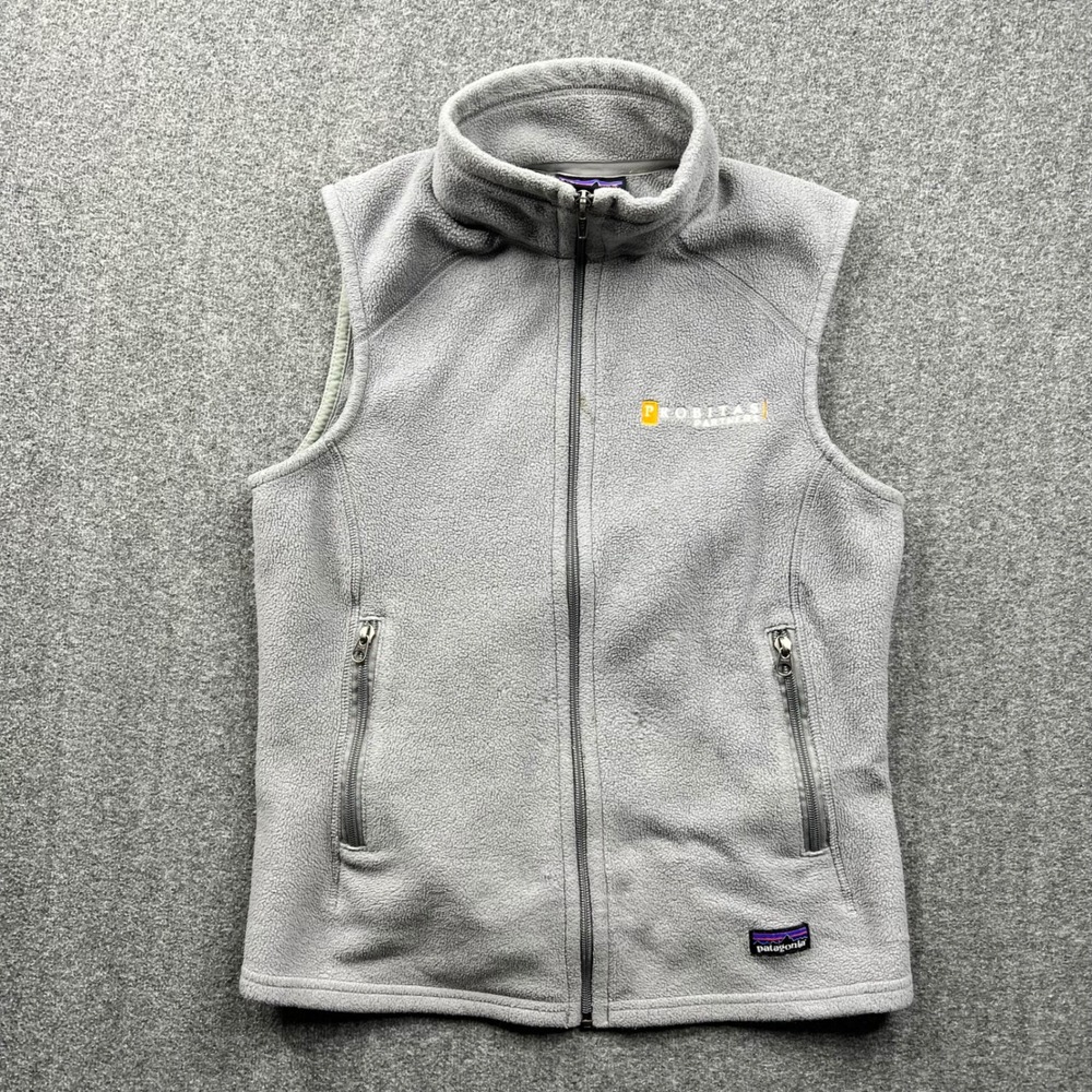 Patagonia Fleece Vest Womens Medium Gray Synchilla Full Zip Probitas Partners